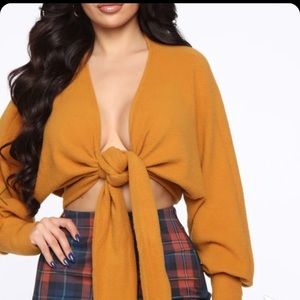 Got no pressure knot top - mustard